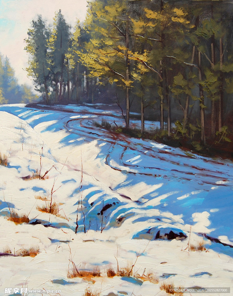 油画 冬景