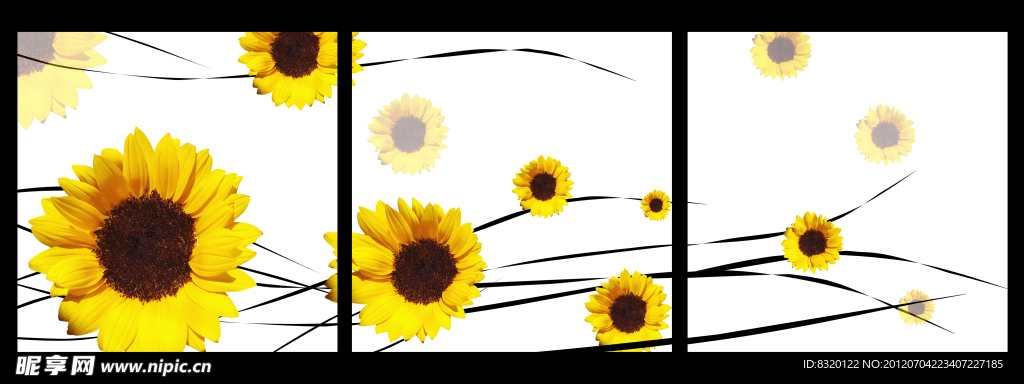 向日葵无框画