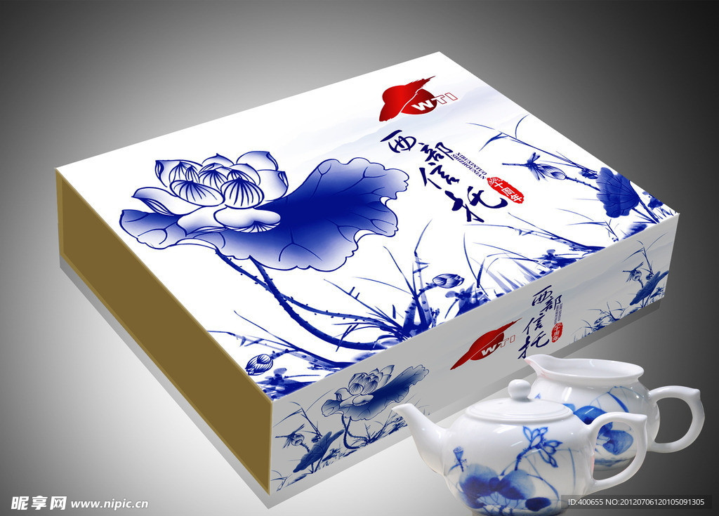 青花瓷荷花 (平面图)