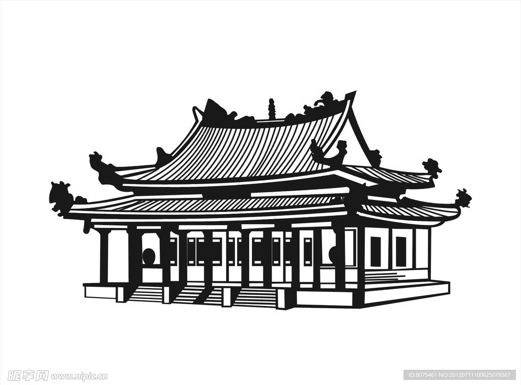 福安寺矢量图