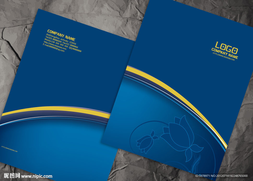 蓝色花纹画册封面