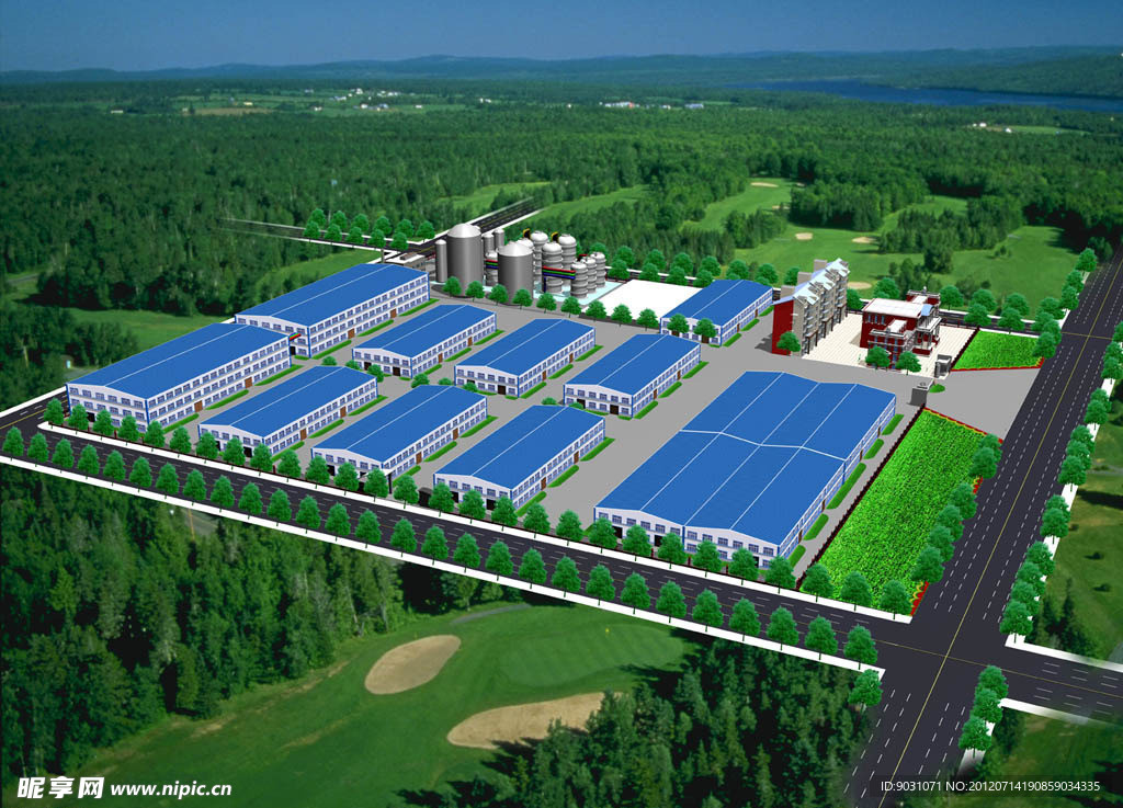 化工厂厂区效果图