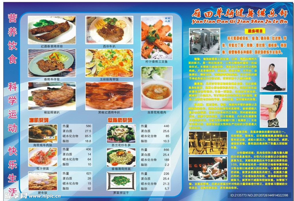健身与美食为一体的海报