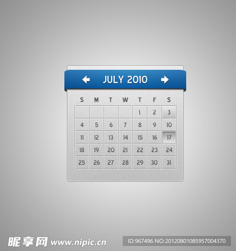 PSD网站日历