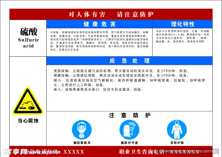硫酸危害告知卡
