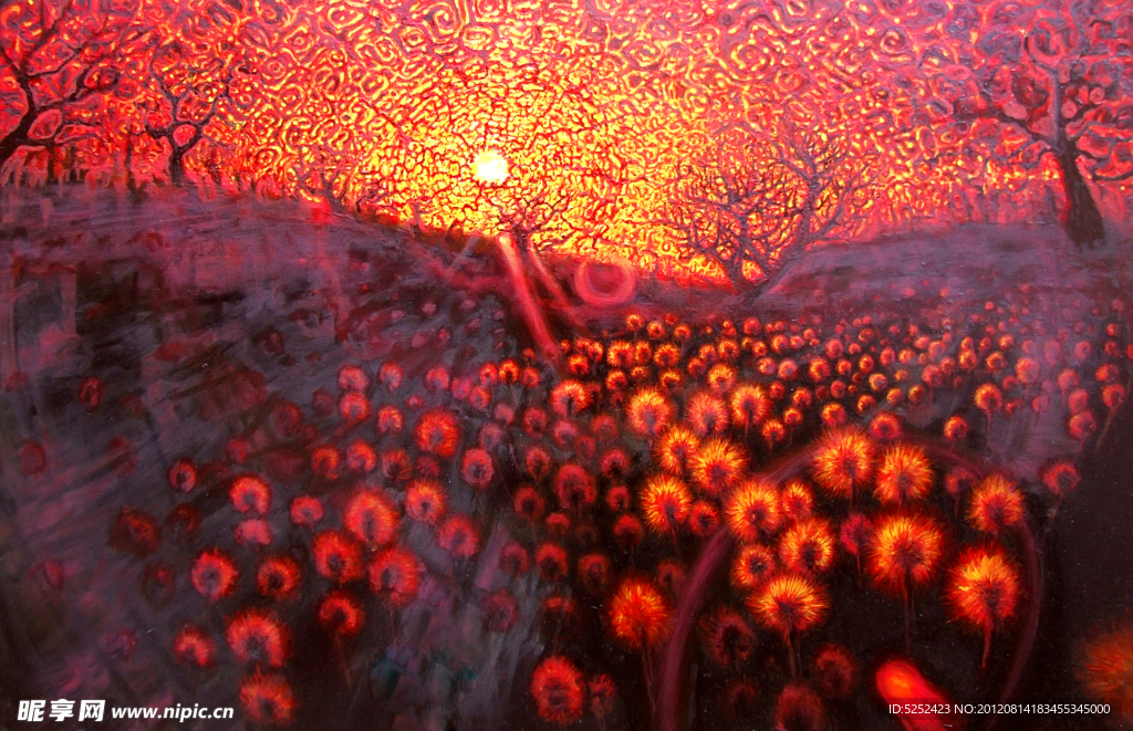 油画 金色蒲公英