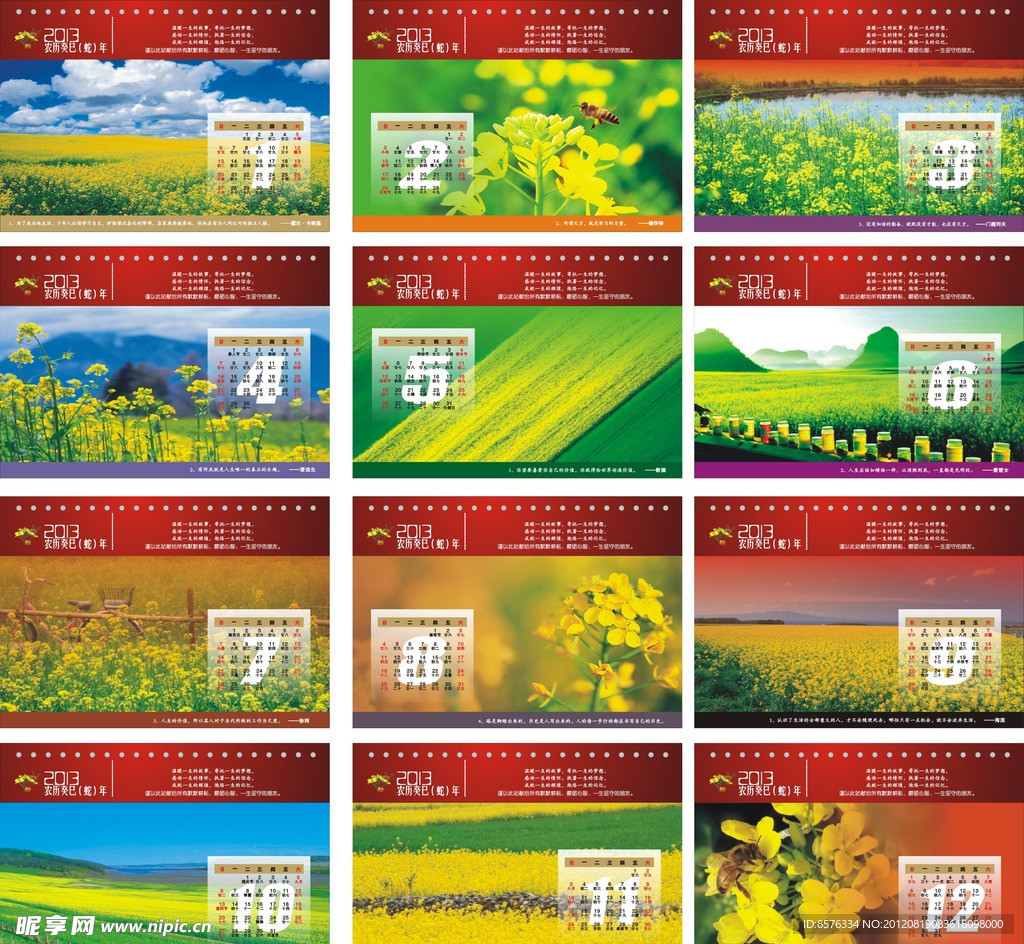 2013年台历模版 (背景合层)