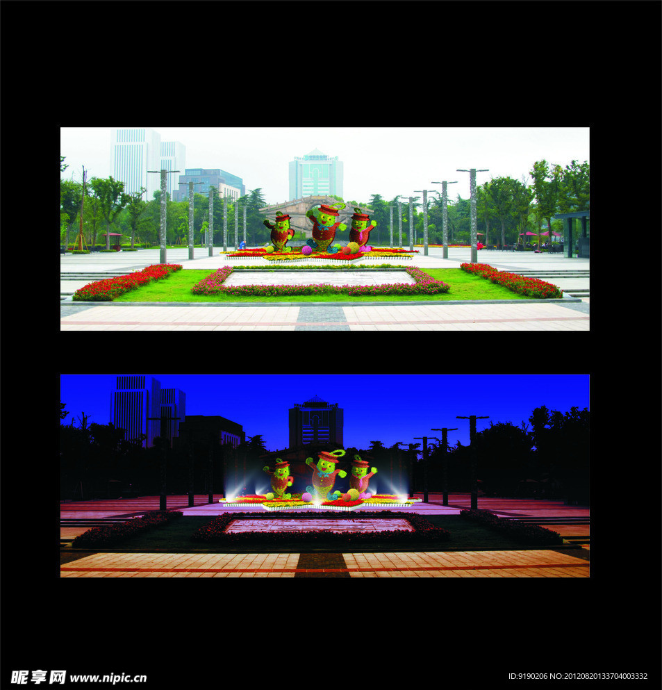 绿化设计 花坛设计 绿雕 光雕