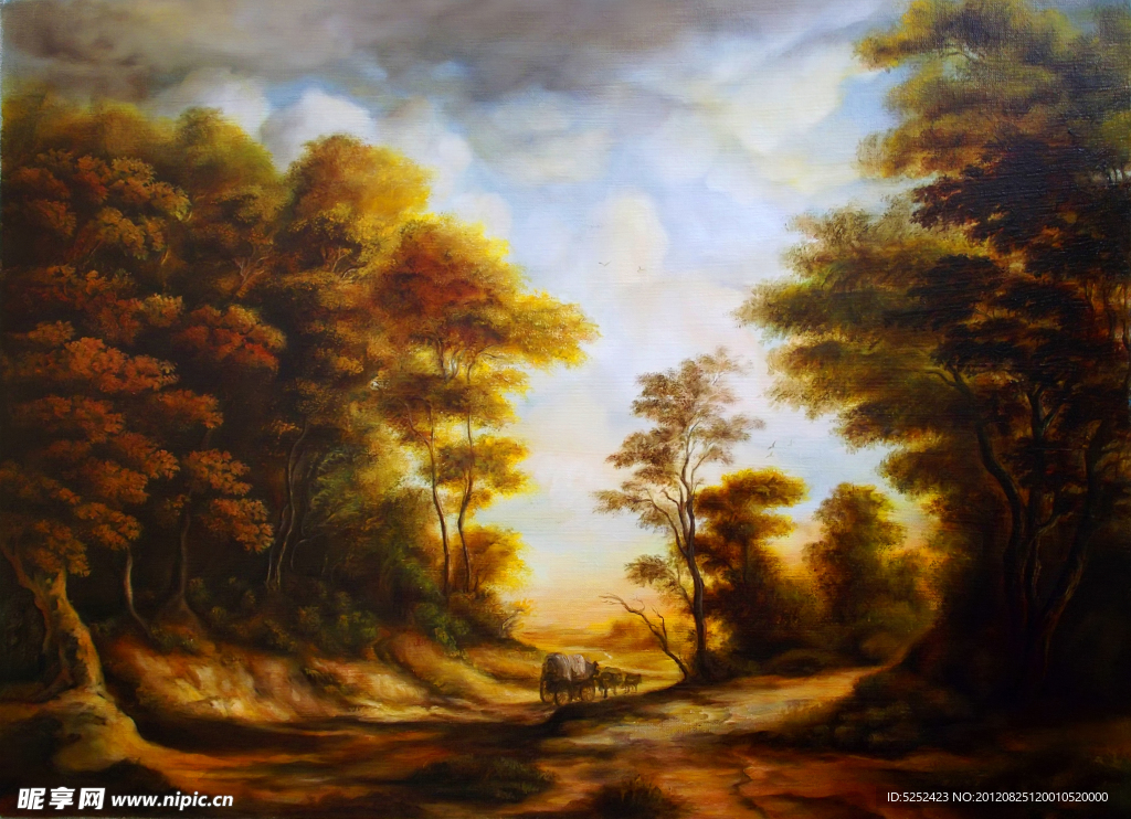 油画 中世纪风景