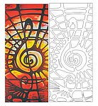 艺术玻璃 音符 矢量