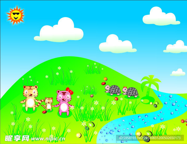 可爱动物卡通图