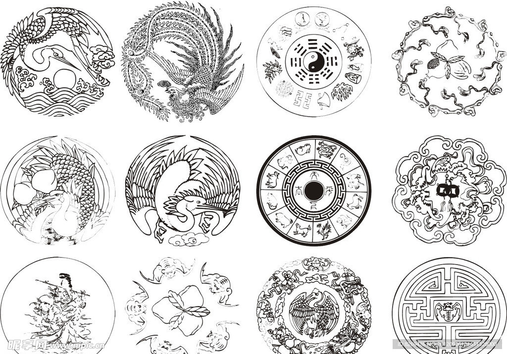 矢量 圆纹 图案