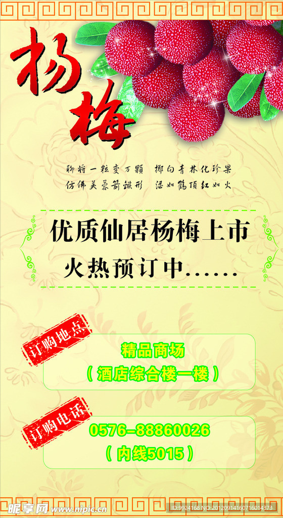 杨梅促销海报