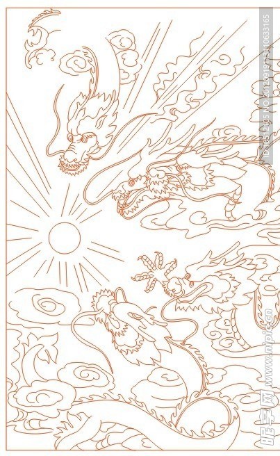 失量图 艺术玻璃 龙