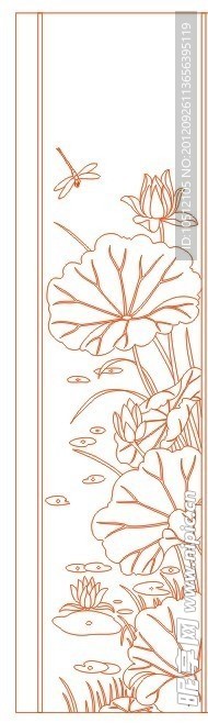 失量图 艺术玻璃 荷花