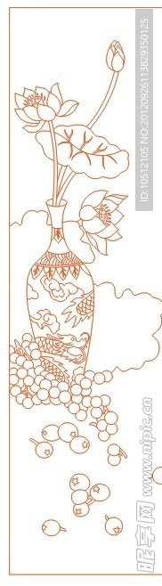 失量图 艺术玻璃 荷花