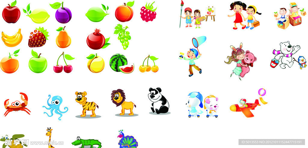 矢量水果动物卡通