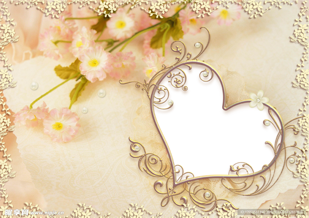 浪漫心形背景相框