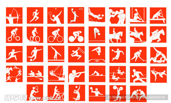 运会运动项目图标矢量图