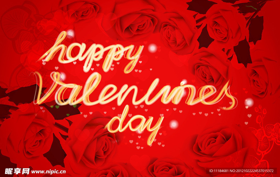 矢量大红玫瑰情人节