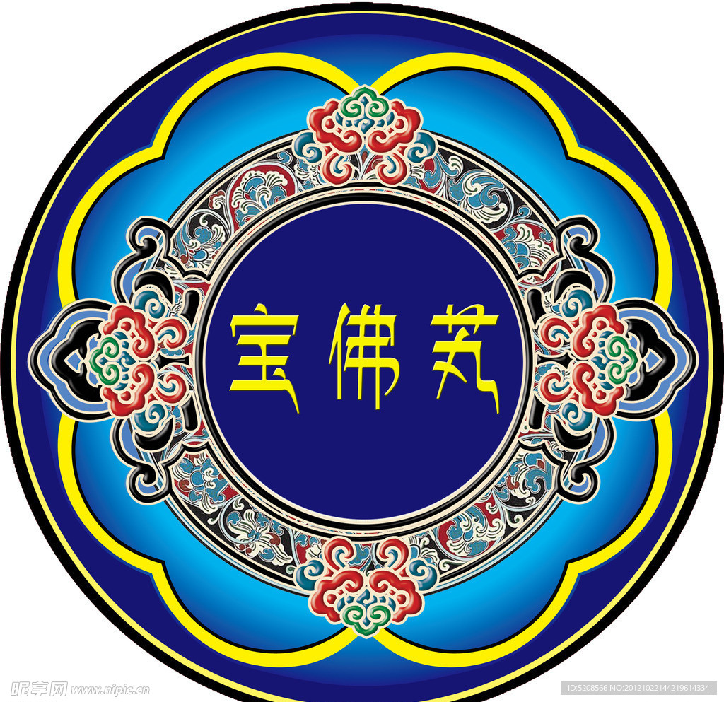 藏族花纹古典花纹素材天花板图案