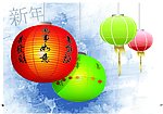 新年悬挂的灯笼矢量