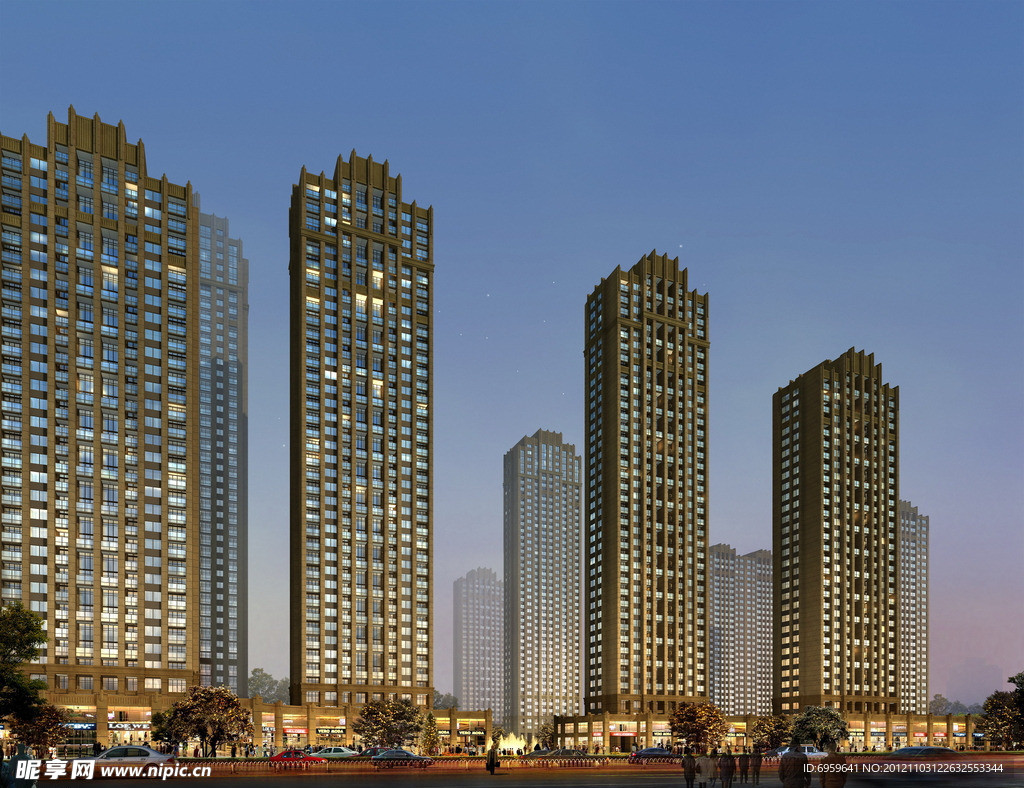 高档小区景观效果图