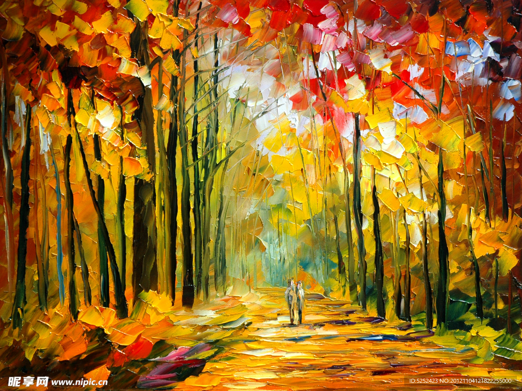 油画 秋天的阳光