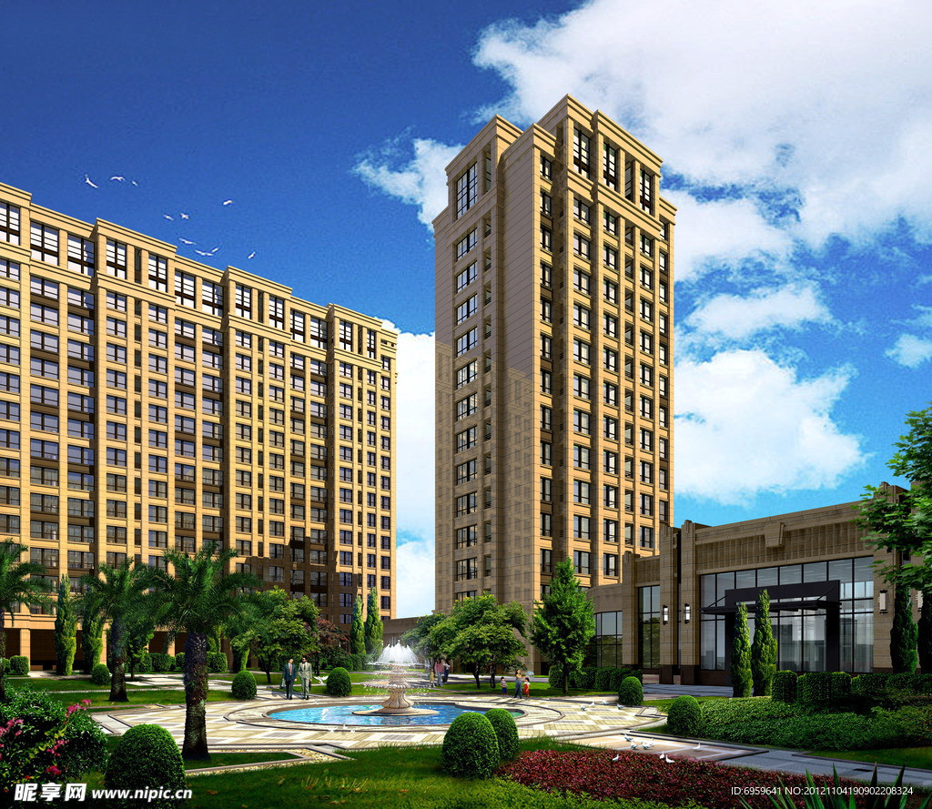 高档小区景观效果图