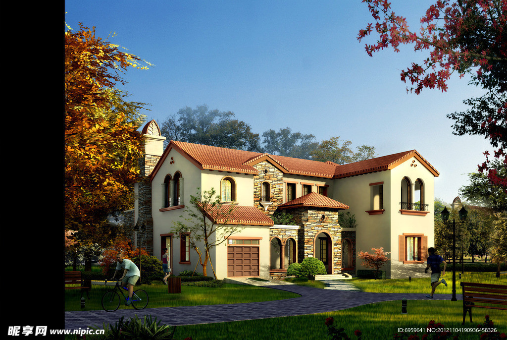 高档别墅景观效果图