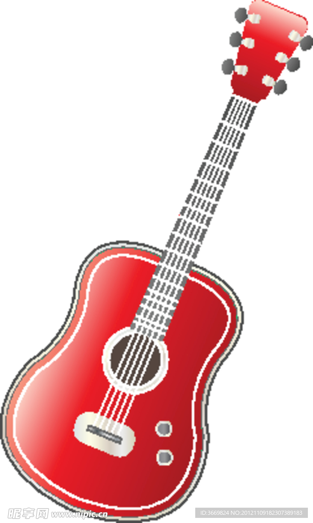 红色吉他矢量