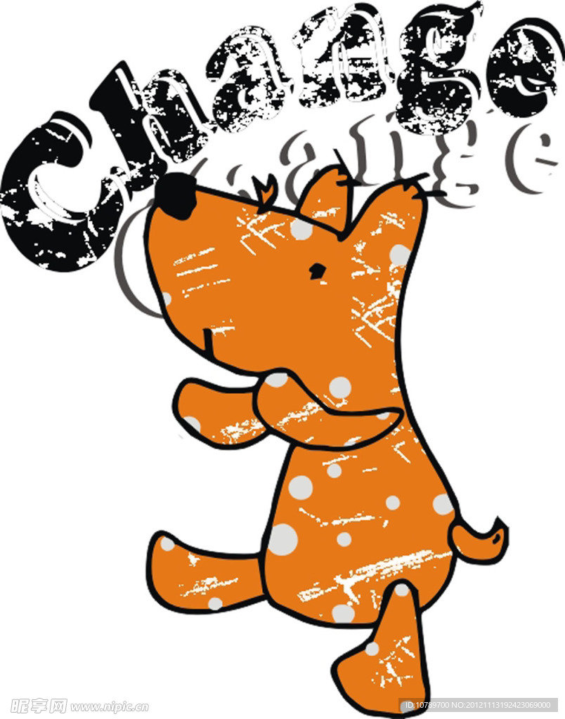 卡通狗印刷图案