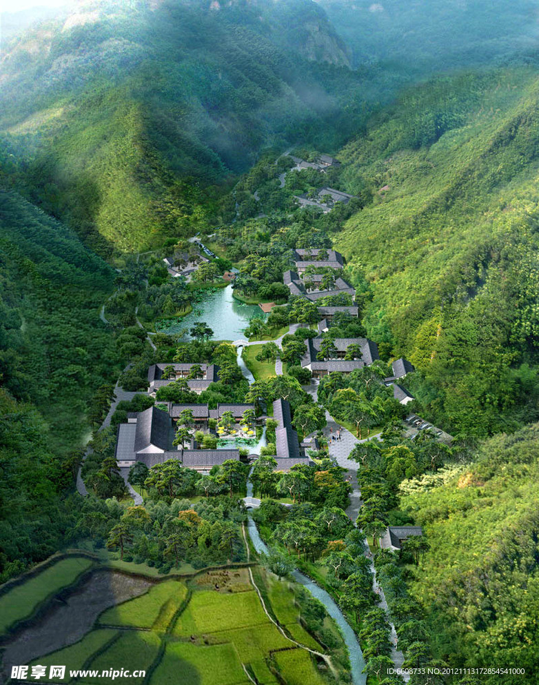 高山水岸别墅鸟瞰图