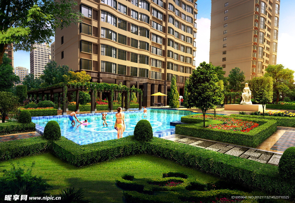 高档小区景观效果图