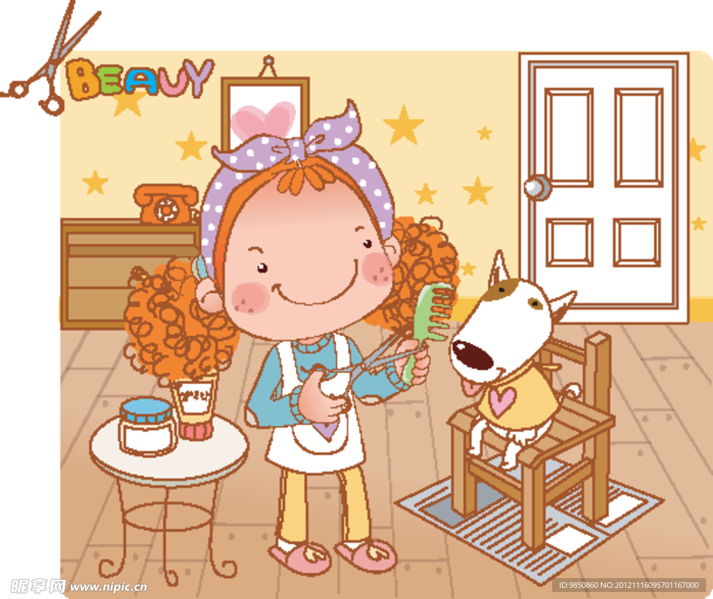 大头女孩生活矢量