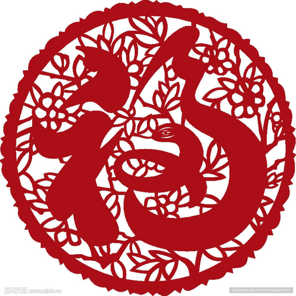 2013 蛇年 福字 窗花 剪纸