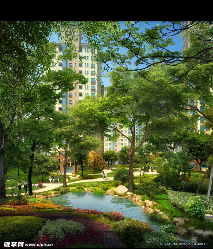 高档小区景观效果图