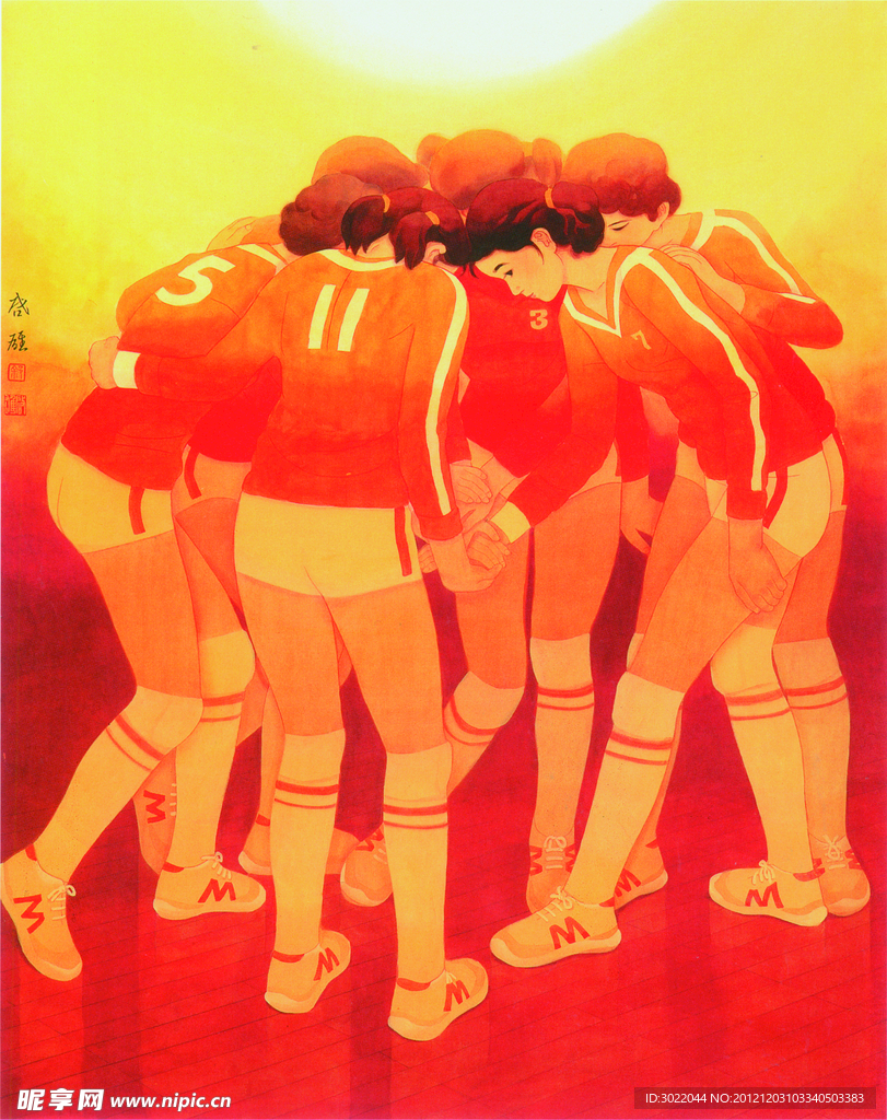 徐启雄中国画作品《决战之前》