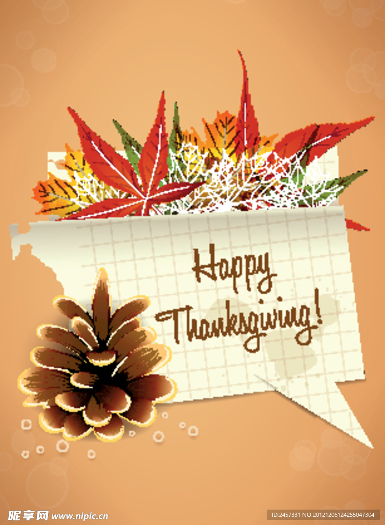 秋天树叶对话泡泡背景