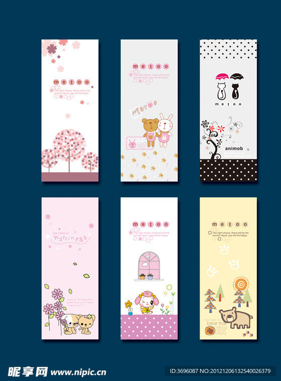 可爱卡通少女服装内衣吊牌