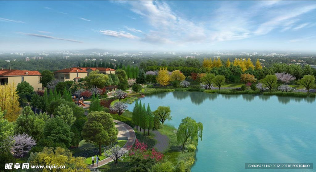 湖边高贵别墅房产广告