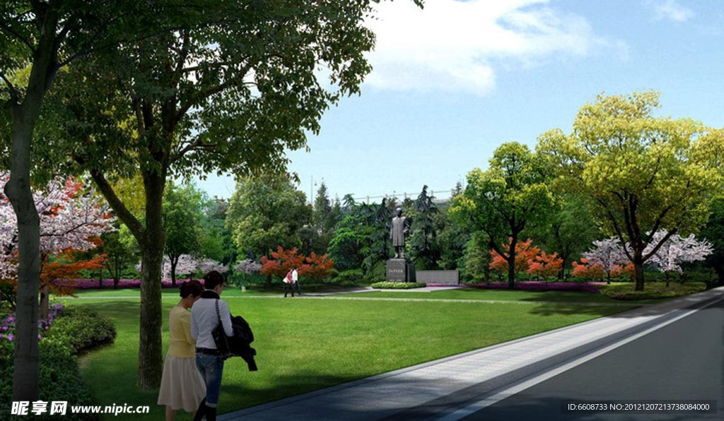 城市休闲绿地公园效果图