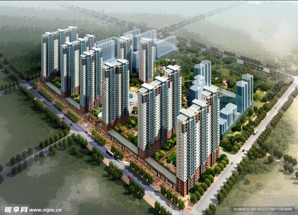 住宅小区房地产广告效果图