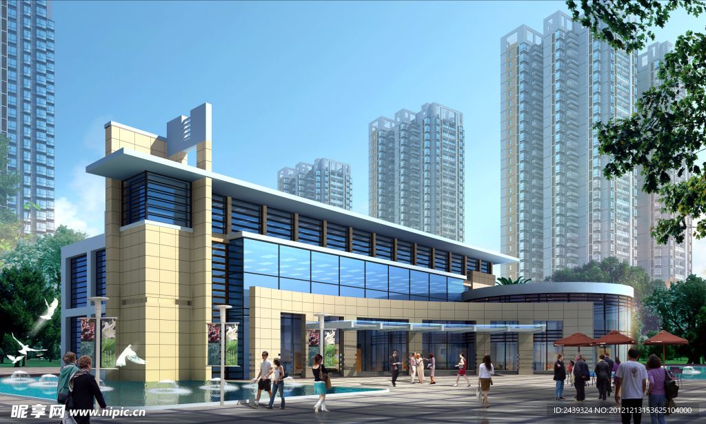 某小型展览馆效果图