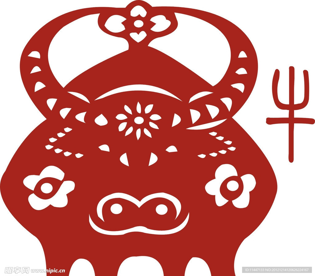 剪纸十二生肖牛