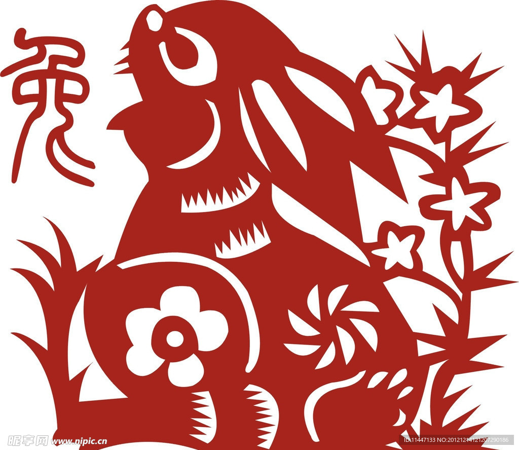 剪纸十二生肖兔