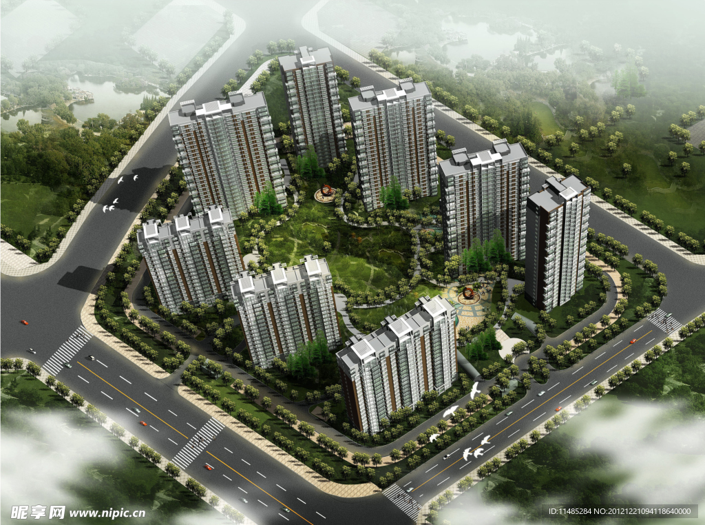 房地产项目鸟瞰图