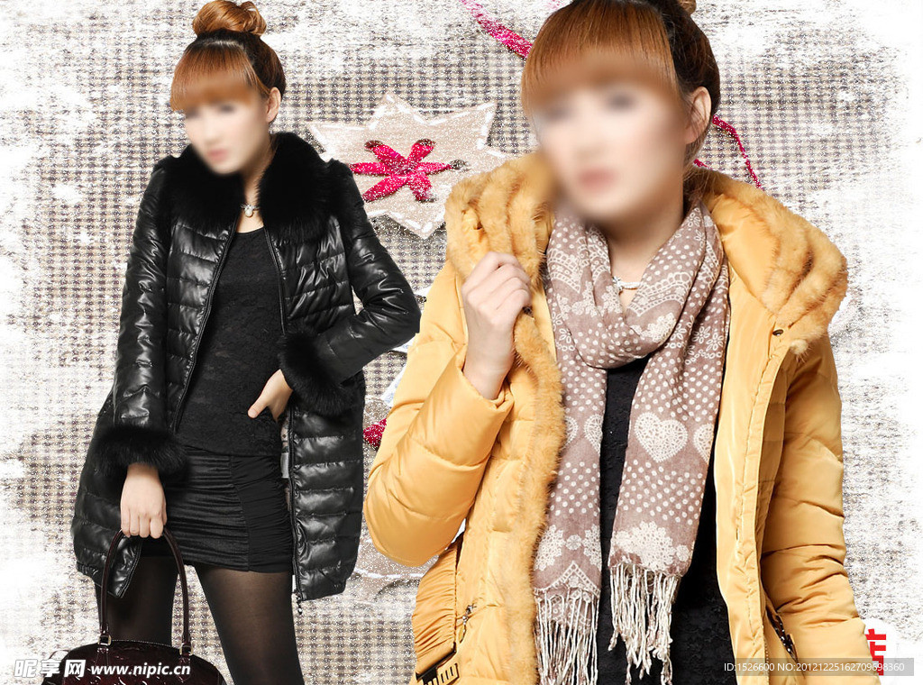 冬装羽绒服模特