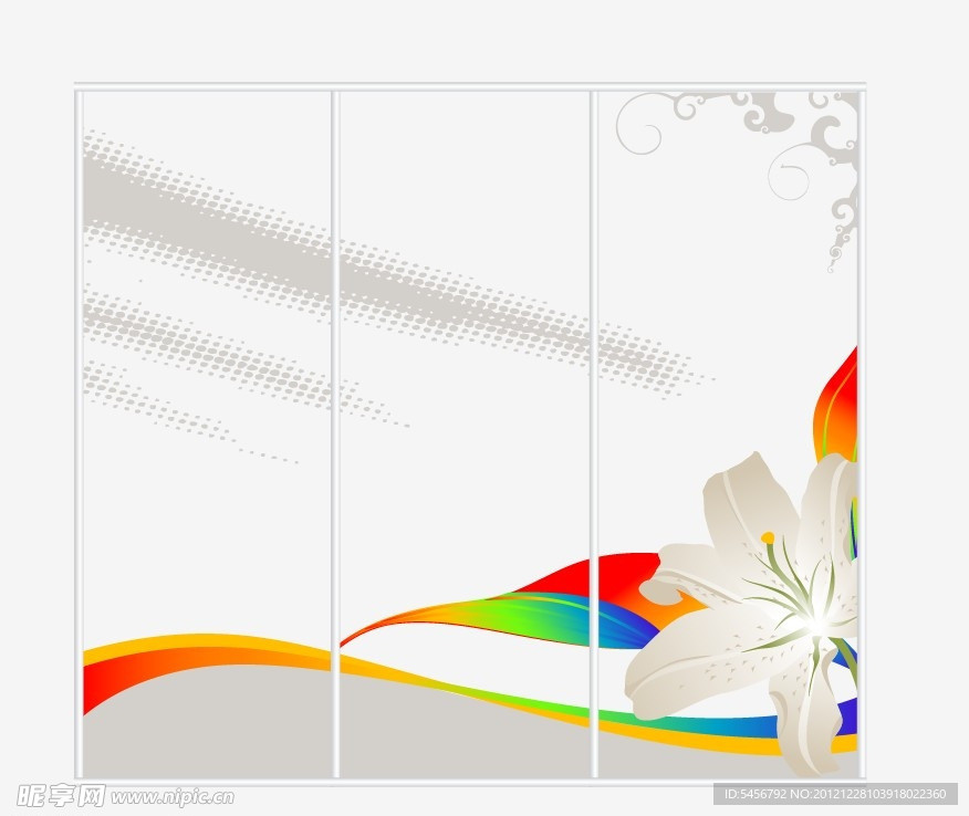 百合彩色线条