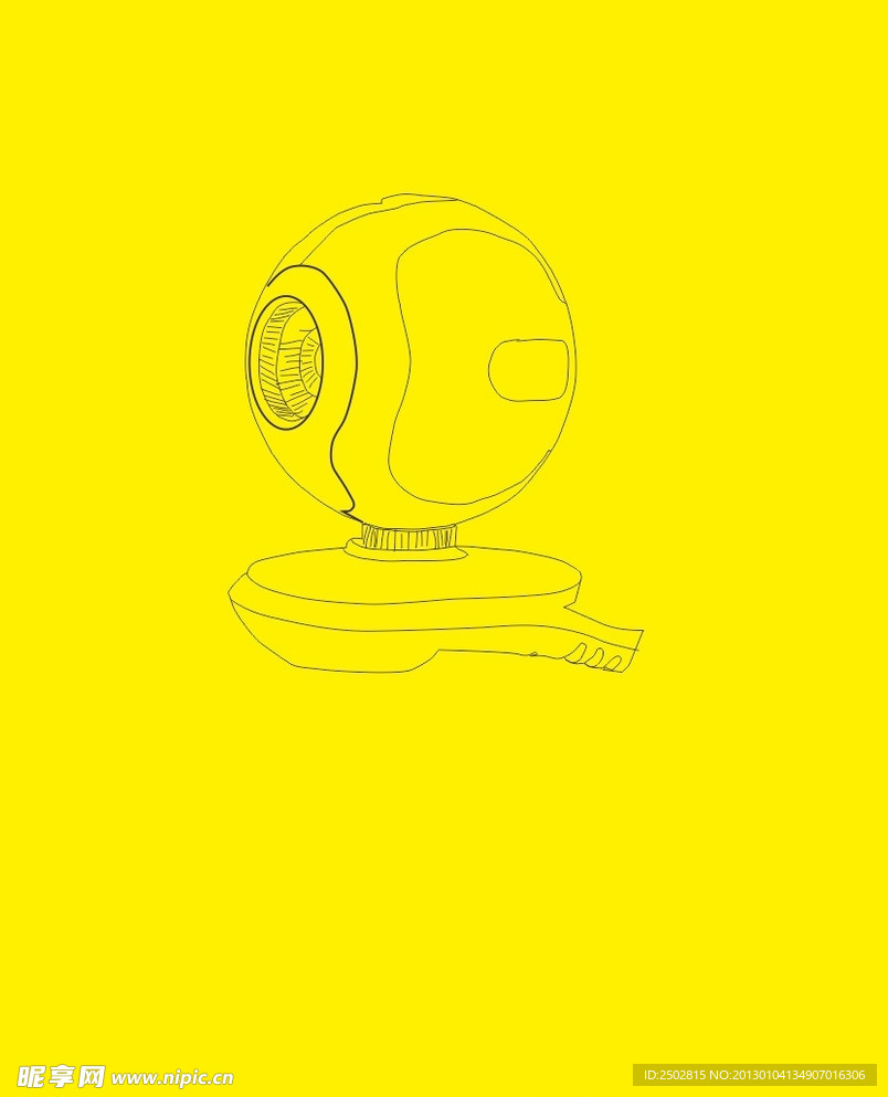 摄像头矢量线条图